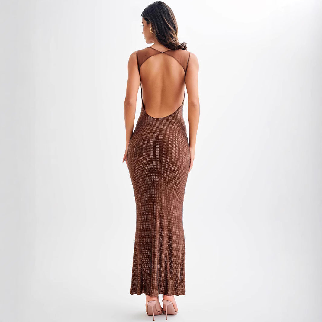 Amira | Vestido sexy sin tirantes con pedreras